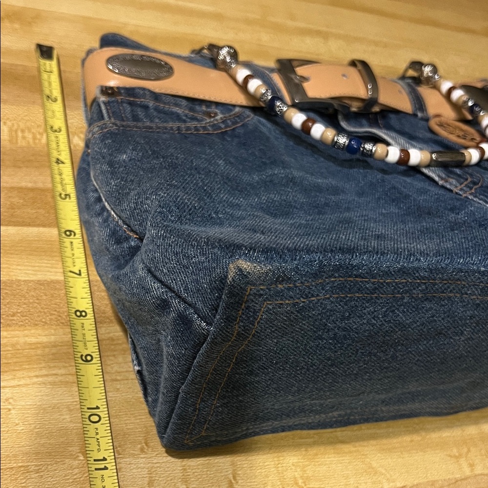 # 0679+ Make An Offer 😆Blue Levi and Leather belt Purse with Beaded Handle. - Picture 5 of 9